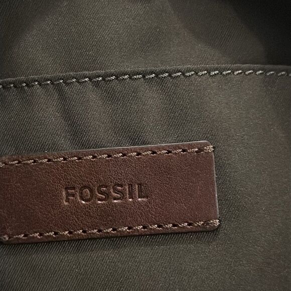Fossil Leather and Canvas Small Messenger Crossbody Bag - Picture 10 of 15